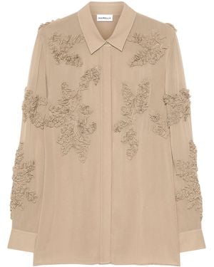 Marella Ruffle-Trim Shirt - Natural