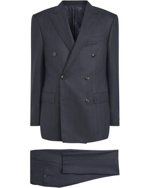 Corneliani Wool Herringbone 2-Piece Suit - Blue
