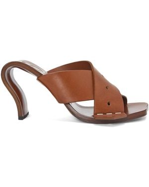 Loewe Calfskin Gala Heeled Sandals 90 - Brown