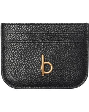 Burberry Calf Leather Rocking Horse Card Holder - Black