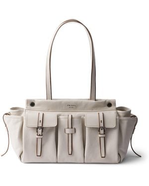 Prada Large Leather Route Tote Bag - Metallic