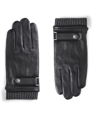 Dents Leather Henley Gloves - Black