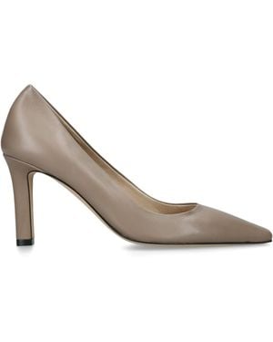 The Row Carla Leather Pumps 80 - Gray