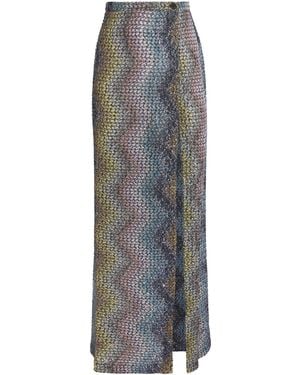 Missoni Lamé Zigzag Maxi Skirt - Gray