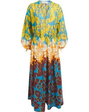 ALÉMAIS Cotton-Silk Floral Splice Maxi Dress - Multicolour