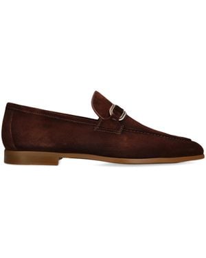 Magnanni Suede Seneca Tassel Loafers - Brown