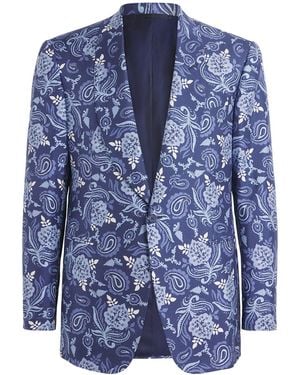 Ralph Lauren Silk Paisley Kent Blazer - Blue