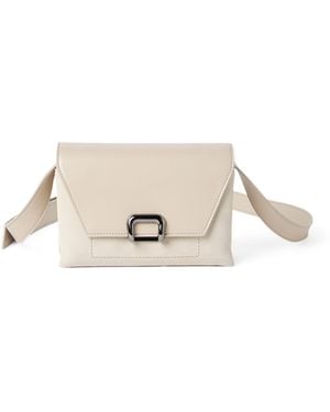 Brunello Cucinelli Small Leather Sartorial Cross-Body Bag - Natural