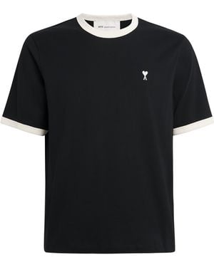 Ami Paris Cotton Ami De Coeur T-Shirt - Black