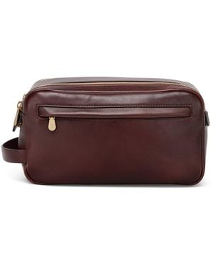 Brunello Cucinelli Leather Wash Bag - Brown