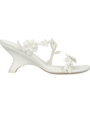 Jonathan Simkhai Leather Floral Willow Heeled Sandals 75 - White