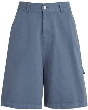 LE17SEPTEMBRE Cotton Work Shorts - Blue