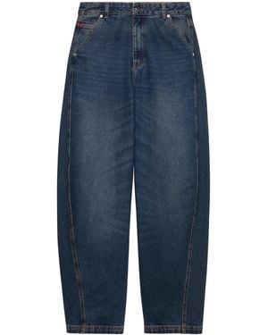 MAX&Co. Re-Edit High-Rise Barrel-Leg Jeans - Blue