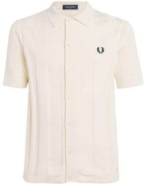 Fred Perry Cotton Knitted Polo Shirt - White