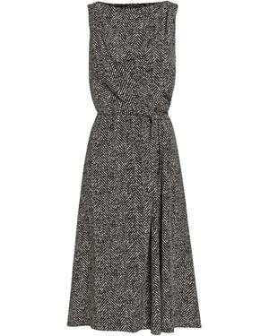 Dolce & Gabbana Dolce & Gabbana Chevron Print Heavy Crepe Cocktail Dress - Grey