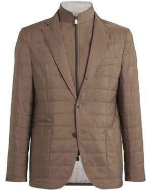 Corneliani Technical Quilted Blazer - Brown