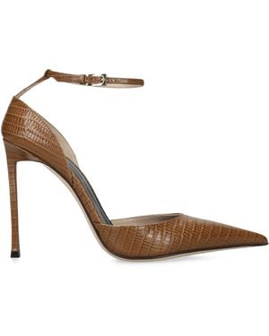 Tom Ford Leather Snakeskin-Effect Vertigo Heeled Sandals 105 - Metallic