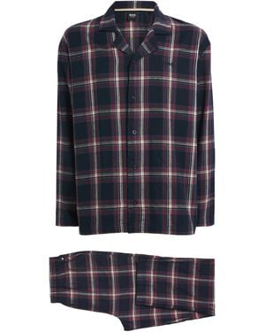 BOSS Cotton-Blend Check Pyjama Set - Blue
