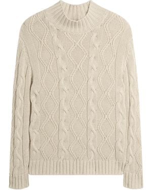 dunhill Cashmere-Blend Aran Cable-Knit Sweater - White