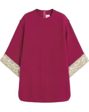 Valentino Silk Embroidered Kaftan Top