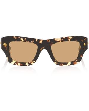 Bottega Veneta Acetate Ultra-Thin Squared Sunglasses - Brown