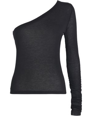 Rick Owens One-Shoulder Ziggy Crop Top - Black