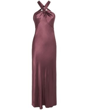 RIXO London Satin Losanna Maxi Dress - Purple