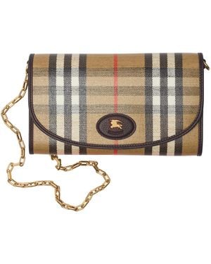 Burberry Check Chain Wallet - White
