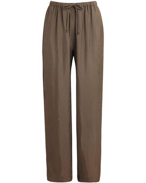 Rohe Check Drawstring Trousers - Brown