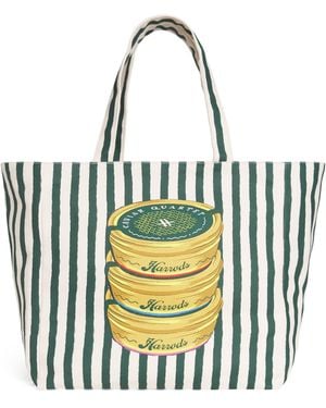 Harrods Cotton Canvas Caviar Tote Bag - Metallic