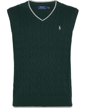 Polo Ralph Lauren Cotton Cable Knit Jumper Vest - Green