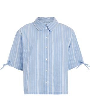 Claudie Pierlot Embroidered Stripe Shirt - Blue