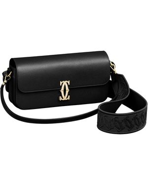Cartier Leather C De East-West Shoulder Bag - Black