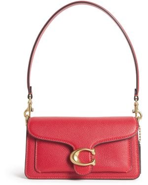 COACH Pebbled Leather Tabby 20 Shoulder Bag - Red