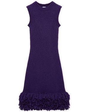 Loewe Wool-Blend Mini Dress - Purple