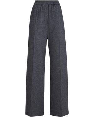 Brunello Cucinelli Cashmere Wide-Leg Trousers - Blue