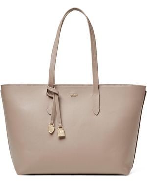 Aspinal of London Leather East West Tote Bag - Natural