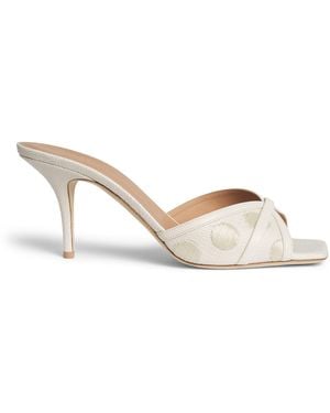 Malone Souliers Raffia-Leather Perla Mules 70 - Metallic