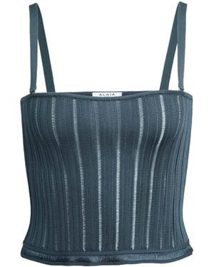 Alaïa Crinoline-Knit Tank Top - Blue