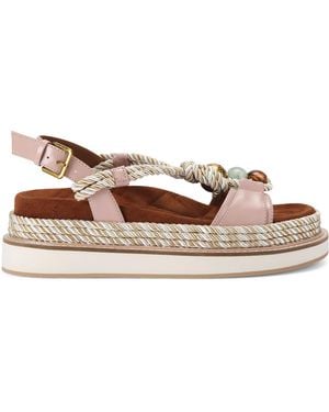 Kurt Geiger Leather Orson Rope Sandals - Brown