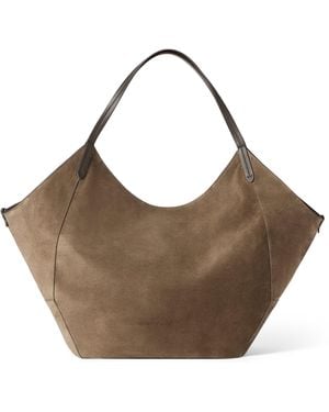 Brunello Cucinelli Prince Of Wales Check-Lined Bc Duo Tote Bag - Brown