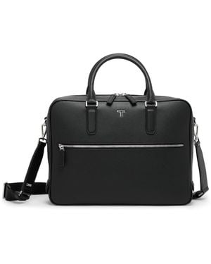 Tumi Medium Leather Turin Leonzo Briefcase - Black
