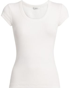 JOSEPH Stretch-Cotton Ribbed Saba Top - White