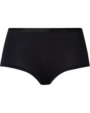 Hanro Stretch-Cotton Sensation Boyleg Briefs - Black