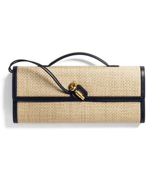Bottega Veneta Raffia Andiamo Clutch Bag - Brown