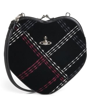 Vivienne Westwood Velvet Belle Heart Frame Shoulder Bag - Black