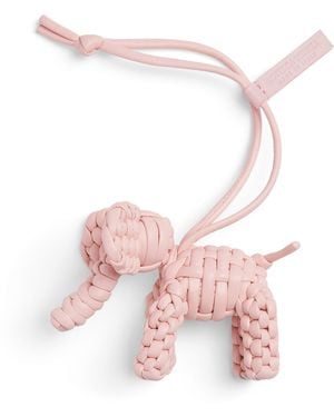 Bottega Veneta Nappa Leather Intreccio Elephant Charm - Pink