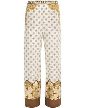 La DoubleJ Silk Club Wide-Leg Pants - Natural