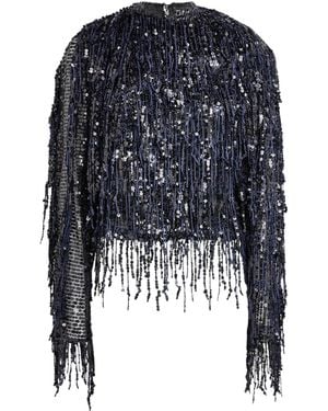 16Arlington Asymmetric Sequin Auro Blouse - Blue
