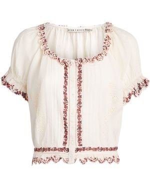 Alice + Olivia Cotton Mclaine Blouse - White